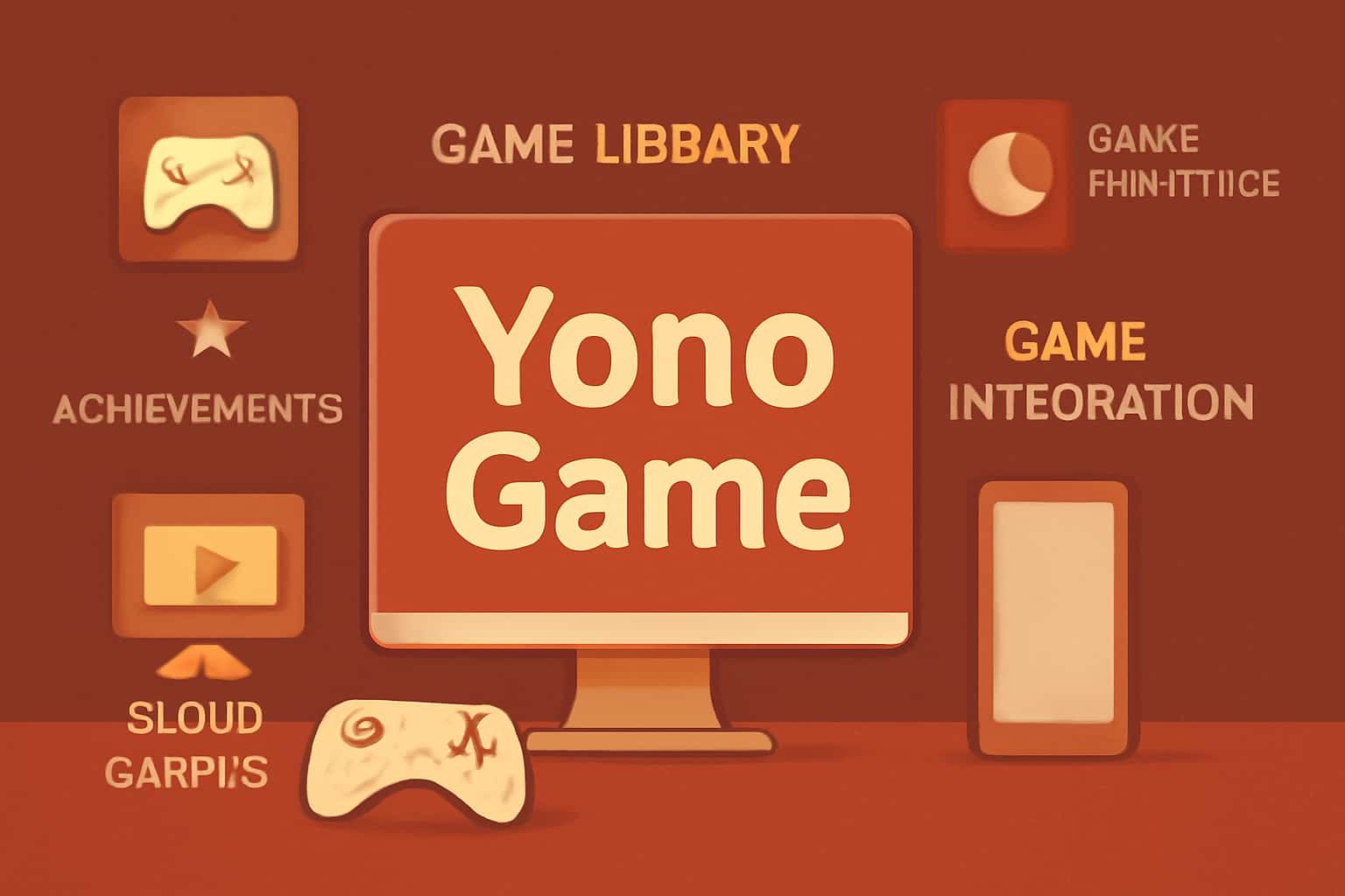 Informational graphic illustrating the features of Yono Game Platform