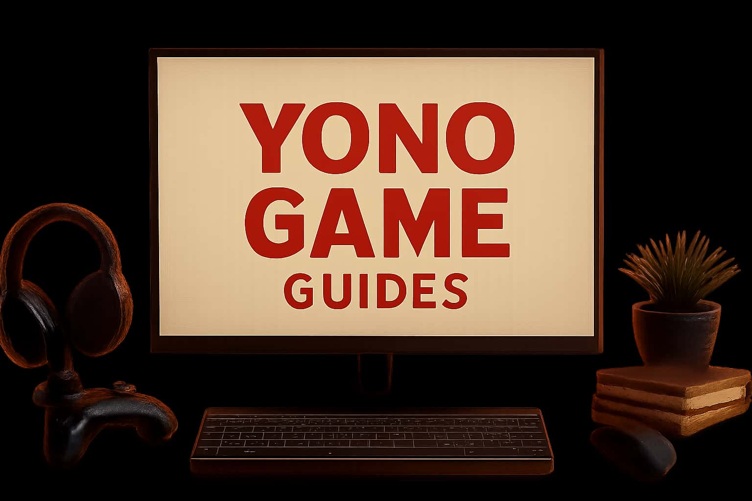 An informative scene about Yono Game Guides with prominent text.