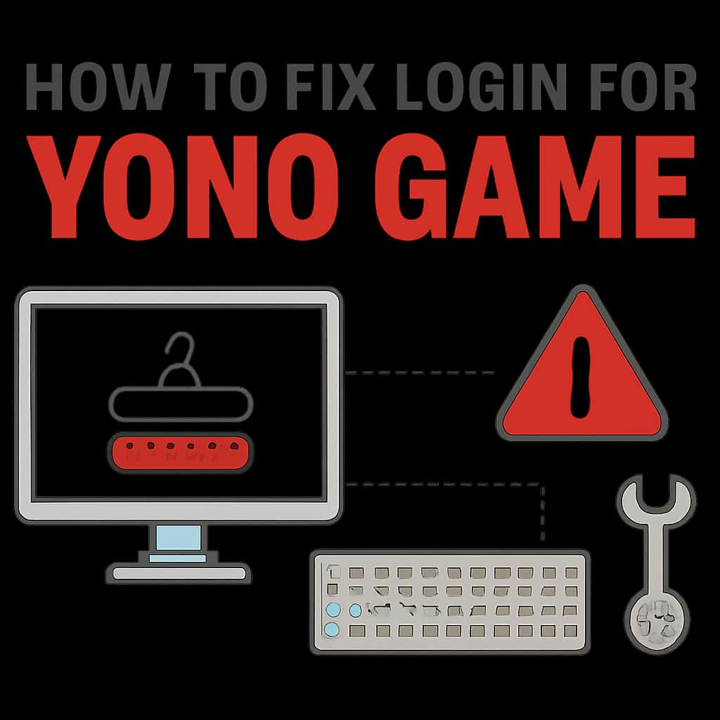 An educational diagram showing steps to solve Yono Game login issues.