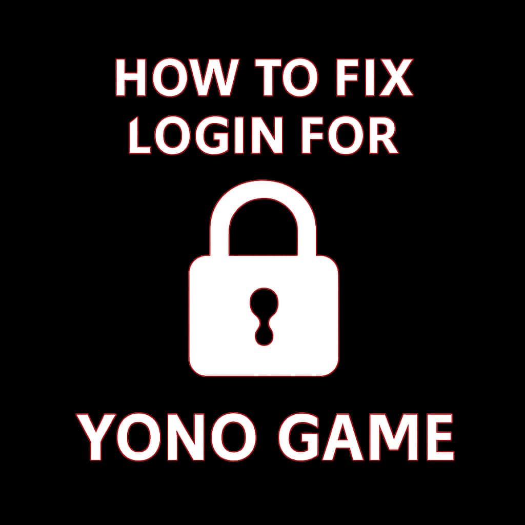 A simple badge illustrating help for Yono Game login.