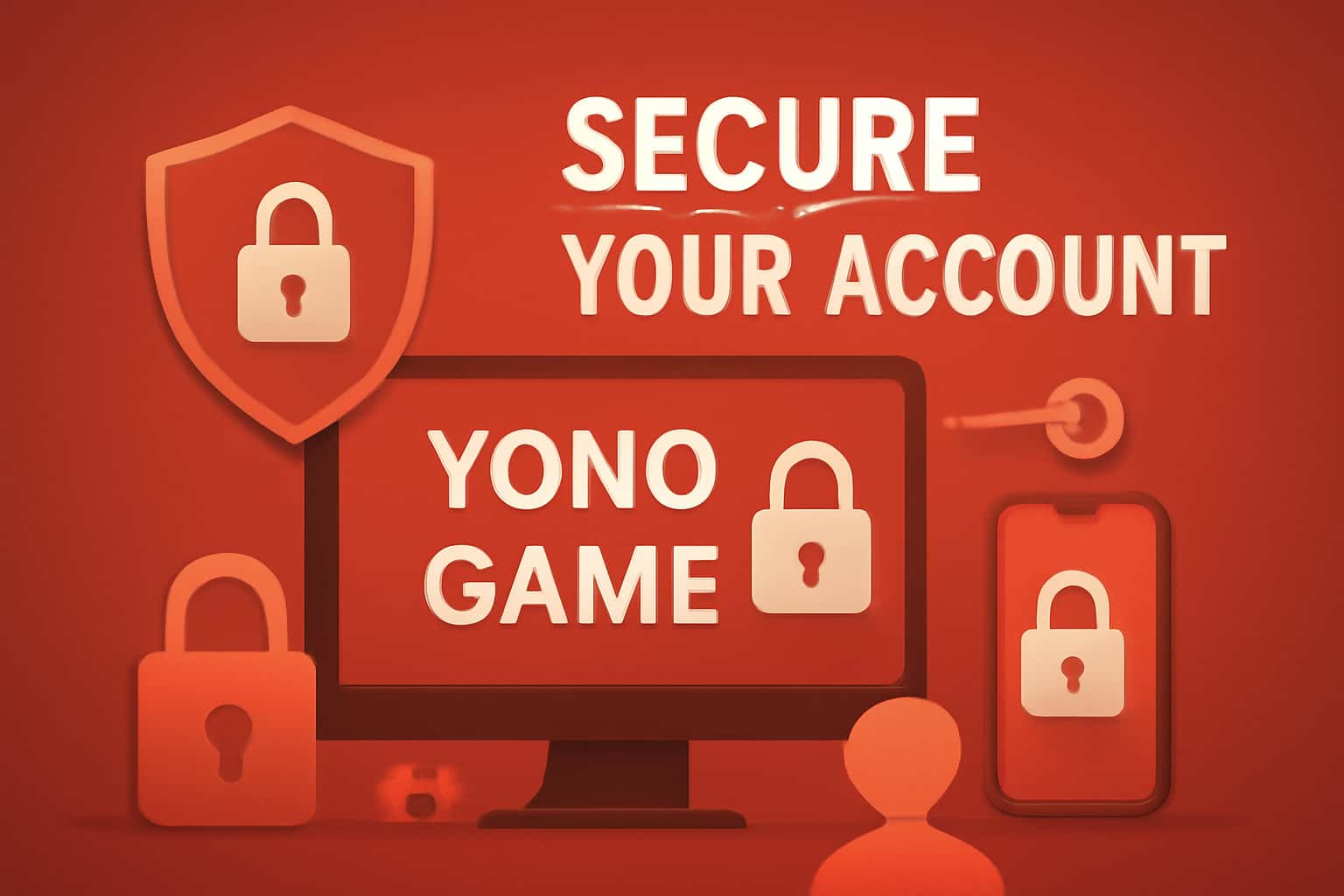 An informative scene depicting account security for Yono Game with emphasis on safety.