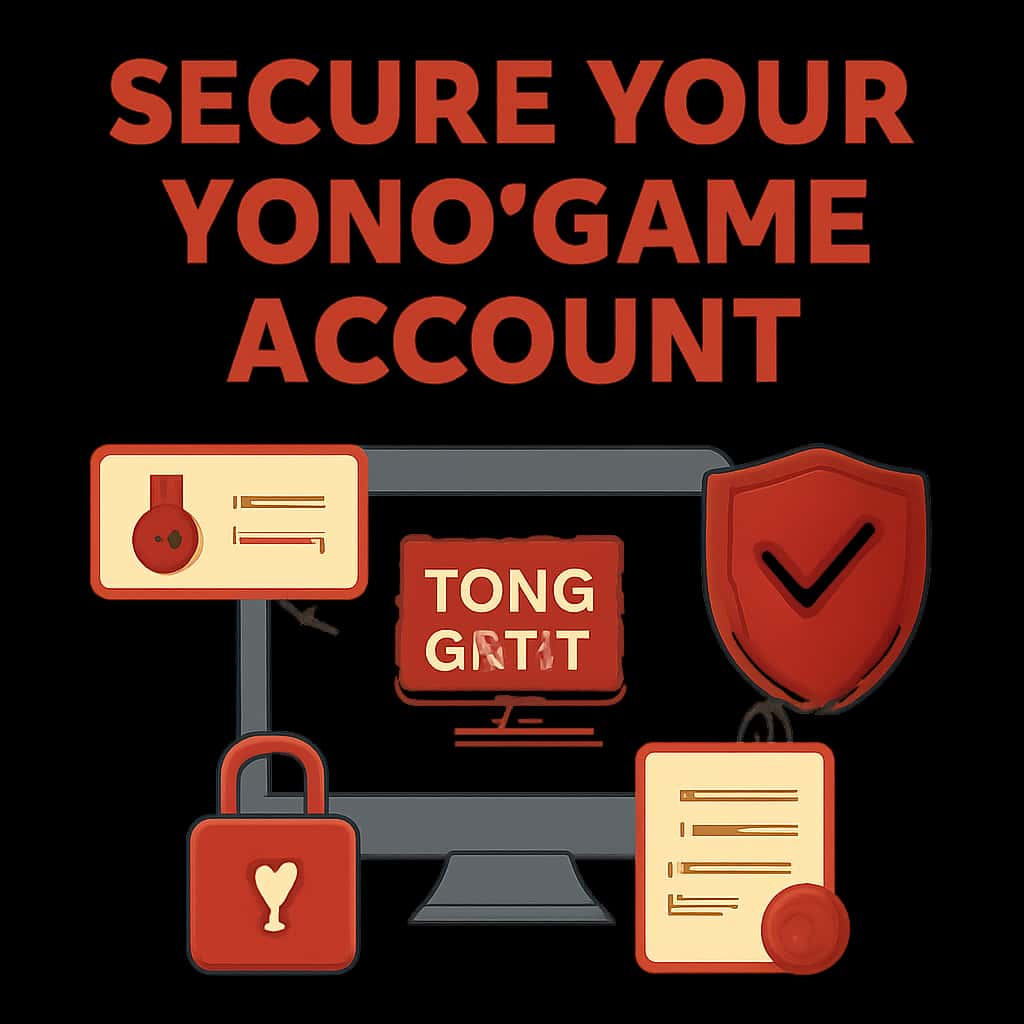 An educational diagram highlighting secure practices for Yono Game accounts.