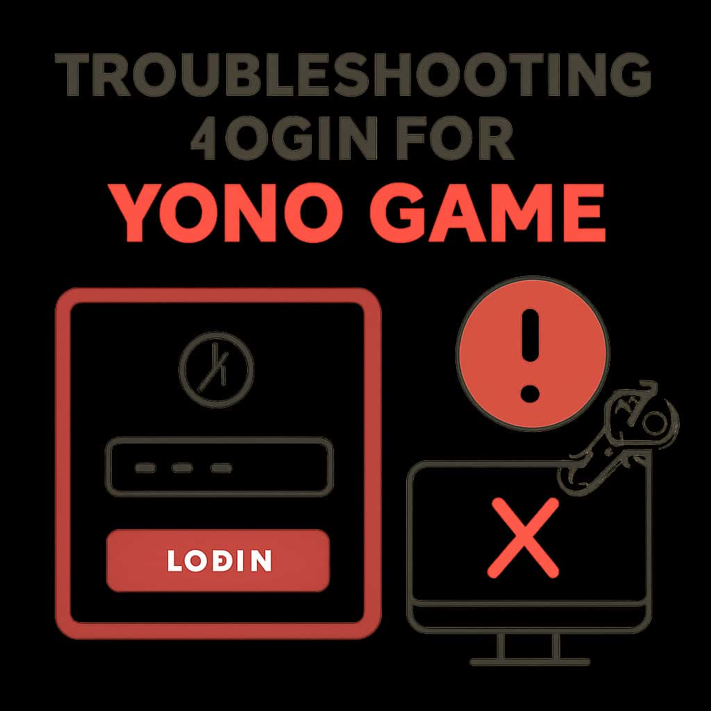 Diagram illustrating troubleshooting steps for Yono Game login.