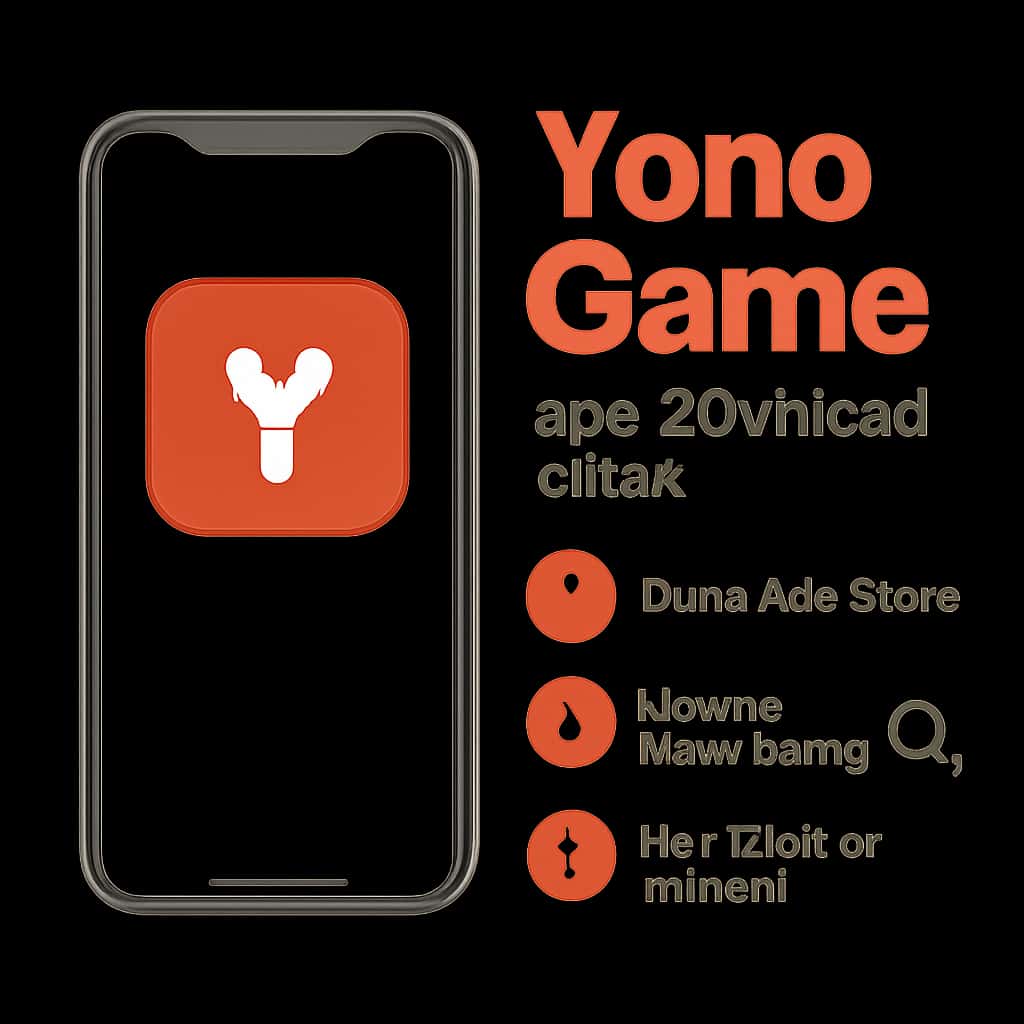 Illustration showing the download process for the Yono Game app.
